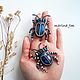  'beetles with labradorites 3', Brooches, Eniseisk,  Фото №1