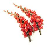 Украшения handmade. Livemaster - original item Red Parfait. Earrings with natural red coral. Handmade.