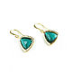 Green triangle Earrings 'Emerald' light Earrings. Earrings. Irina Moro. Online shopping on My Livemaster.  Фото №2