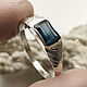 Ring with non-heated IF Blue Sapphire, 925 silver handmade, Rings, Moscow,  Фото №1