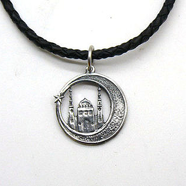 Украшения ручной работы. Ярмарка Мастеров - ручная работа Кулон, подвеска из серебра «Полумесяц, звезда, мечеть