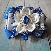 Украшения handmade. Livemaster - original item Blue and white bow. Handmade.