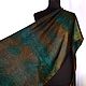 Scarf stole women's Brown emerald jacquard Paisley cucumber, Wraps, Tver,  Фото №1