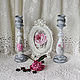 Candle holder great shabby chic ' Pink dream'. Candlesticks. painting and decoupage from Marina (sovaj). My Livemaster. Фото №4