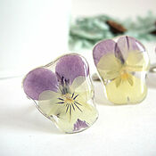 Украшения handmade. Livemaster - original item Ring Flower Viola Pansies Silver Eco Jewelry Resin. Handmade.