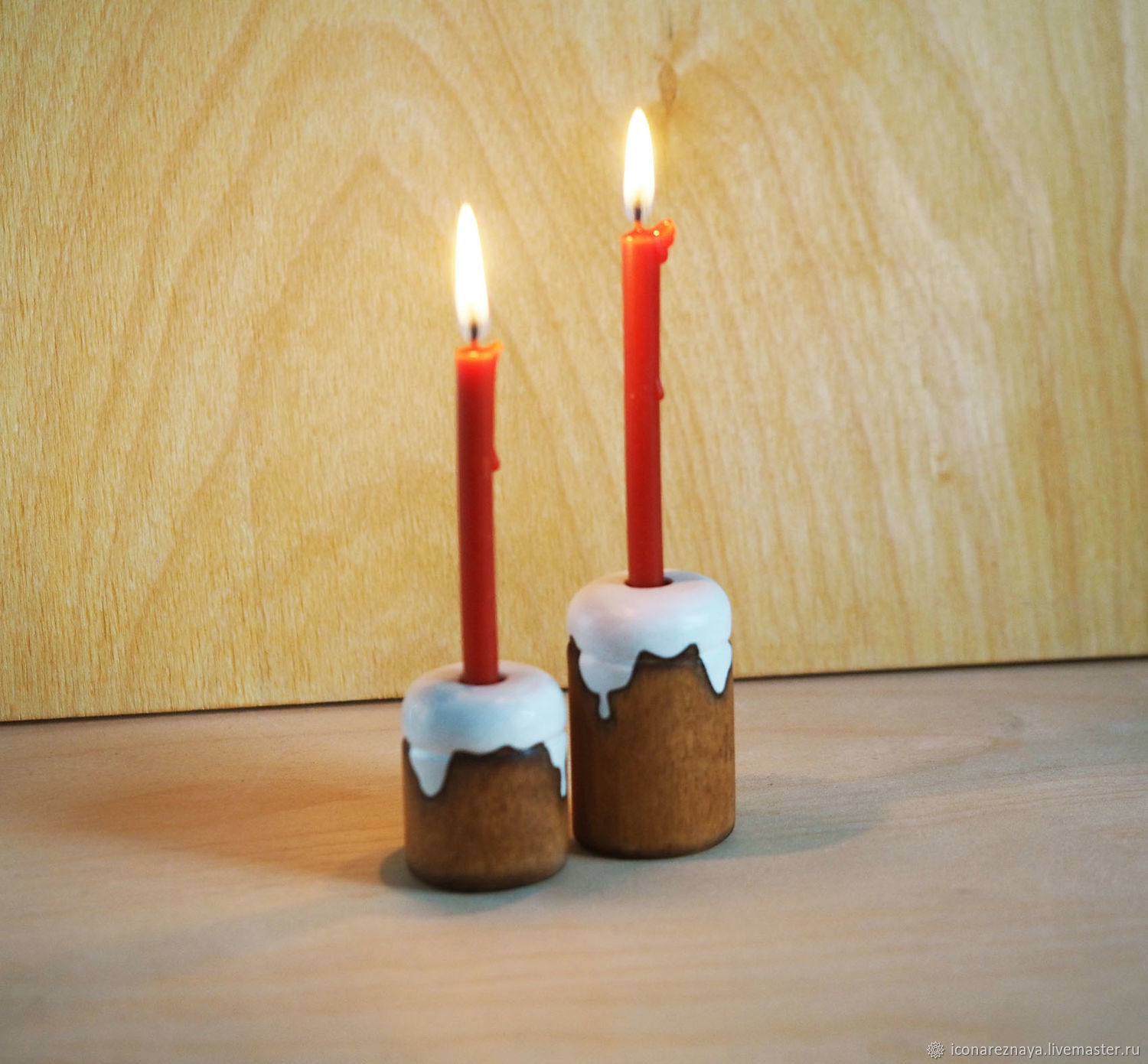 Куличи - подсвечники пасхальные из дерева Пасха – купить онлайн на ...