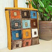 Сумки и аксессуары handmade. Livemaster - original item Shopper Hundertwasser`s house, women`s large bright bag, 252. Handmade.