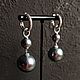 Earrings with cotton pearl, Congo earrings, Moscow,  Фото №1
