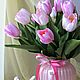 Букет розовых тюльпанов из фоамирана, Композиции, Великий Новгород,  Фото №1