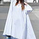 Dress, Elegant dress, White summer dress, Fashionable dress, Asymmetric dress, cotton Dress, Dress with belt
