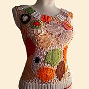 Одежда handmade. Livemaster - original item Mikey: Top vest tank top autumn paint colors. Crochet. Handmade.
