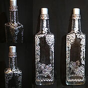 Посуда handmade. Livemaster - original item Bottle. Winter Pattern. Handmade.