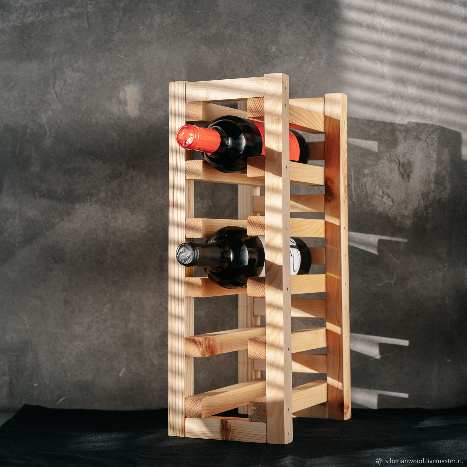 Подставка для винных бутылок из древесины кедра BM2, Подставки для бутылок и бокалов, Новокузнецк,  Фото №1