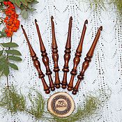 Материалы для творчества handmade. Livemaster - original item Set Of hooks for knitting from Siberian cedar (6 pieces 4-9 mm.) KN5. Handmade.