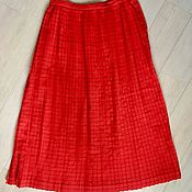 Винтаж handmade. Livemaster - original item Vintage pleated skirt 46 R USSR pleated red wool crepe. Handmade.