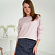 Order Knitted jumper with lurex oversize loose style pink. mozaika-rus. Livemaster. . Jumpers Фото №3