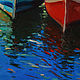 Painting 'Landscape with boats' oil on canvas 30h30 cm. Pictures. Kartiny Vestnikovoj Ekateriny. Ярмарка Мастеров.  Фото №4