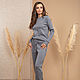Grey knitted suit with trousers, Suits, Moscow,  Фото №1
