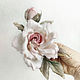 Rose silk brooch 'Estelle', Brooches, Rostov-on-Don,  Фото №1