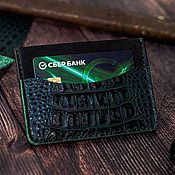 Сумки и аксессуары handmade. Livemaster - original item Crocodile embossed leather cardholder