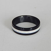 Украшения handmade. Livemaster - original item Carbon ring with white opal. Handmade.