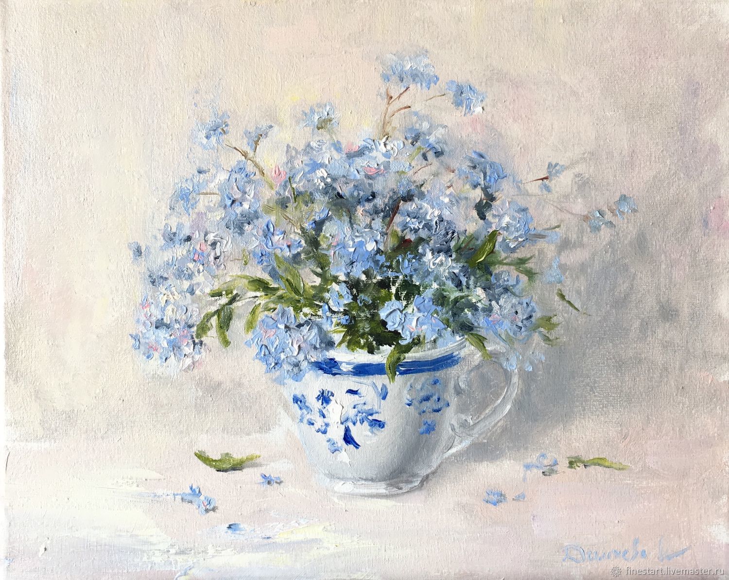 Oil Painting Of Forget Me Not Impressionism Kupit Na Yarmarke Masterov Irou9com Pictures Tula
