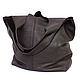 Order Brown leather Bag Bag medium Package string Bag shopper t shirt. BagsByKaterinaKlestova (kklestova). Livemaster. . Sacks Фото №3