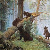 Картины и панно handmade. Livemaster - original item Bears in a pine forest. Handmade.