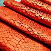 Материалы для творчества handmade. Livemaster - original item Python skin in a striking red color, fancy dressing.. Handmade.