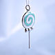 Кулон Леденец с бирюзовой эмалью на цепочке. Кулон. *JewelErza *. Интернет-магазин Ярмарка Мастеров.  Фото №2