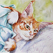 Картины и панно handmade. Livemaster - original item The picture with the cat the cat Good morning. Handmade.
