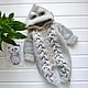 Knitted baby jumpsuit with braids light grey, Overall for children, Kirov,  Фото №1
