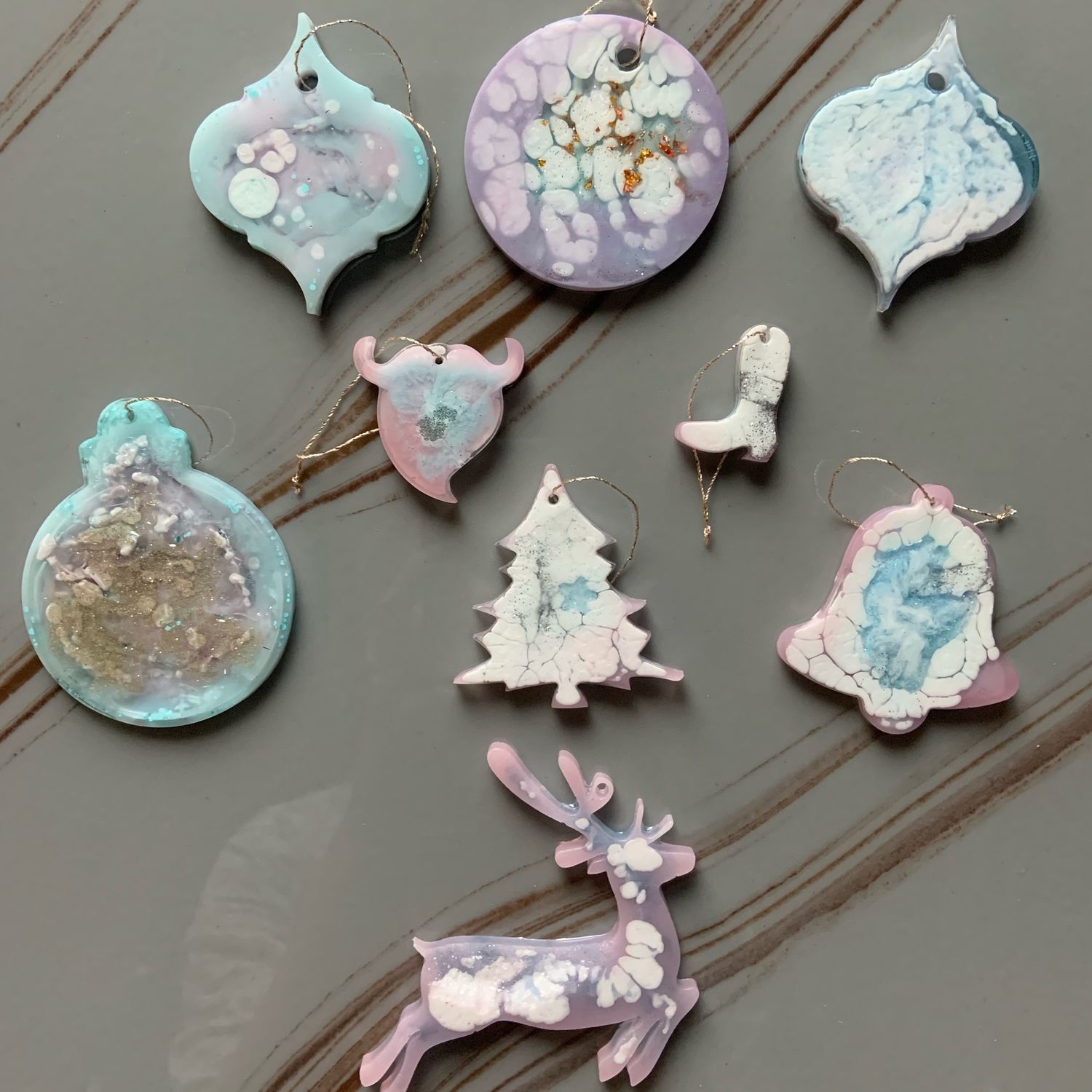 Набор ёлочный игрушек из эпоксидной смолы в интернет-магазине Ярмарка ...