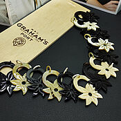 Материалы для творчества handmade. Livemaster - original item Pendants for earrings Buffalo Horn Zebu Heptathlete 56h42mm. Handmade.