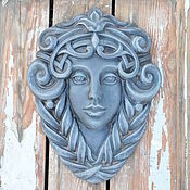 Для дома и интерьера handmade. Livemaster - original item Garden mask of the virgin, facade bas-relief of a mythical face. Handmade.