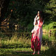 Pink Cream Linen Dress «Nixie», Dresses, Moscow,  Фото №1