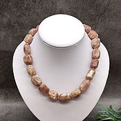 Работы для детей, handmade. Livemaster - original item Natural sunstone (oligoclase) large beads. Handmade.