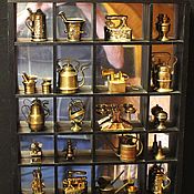 Винтаж handmade. Livemaster - original item Collection of vintage, brass miniatures with showcase, Herm. Handmade.