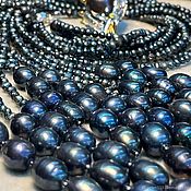 Украшения handmade. Livemaster - original item Geisha necklace with natural black pearls. Handmade.