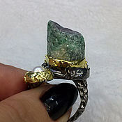 Украшения handmade. Livemaster - original item A ring with a ruby crystal in zoisite, 925 sterling silver.. Handmade.