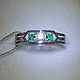 Кольцо трилогия с природным белым сапфиром и цаворитами. Кольца. OLVIKSOL JEWELRY STORE. Ярмарка Мастеров.  Фото №4