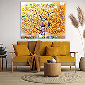 Картины и панно handmade. Livemaster - original item The Tree of Life Klimt. Golden painting with semiprecious stones. Handmade.