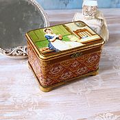 Для дома и интерьера handmade. Livemaster - original item Decoupage box for vintage 10,3h7,4h6,6 cm. Handmade.