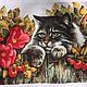 Вышитая крестиком картина «Осенний кот», Картины, Новочебоксарск,  Фото №1