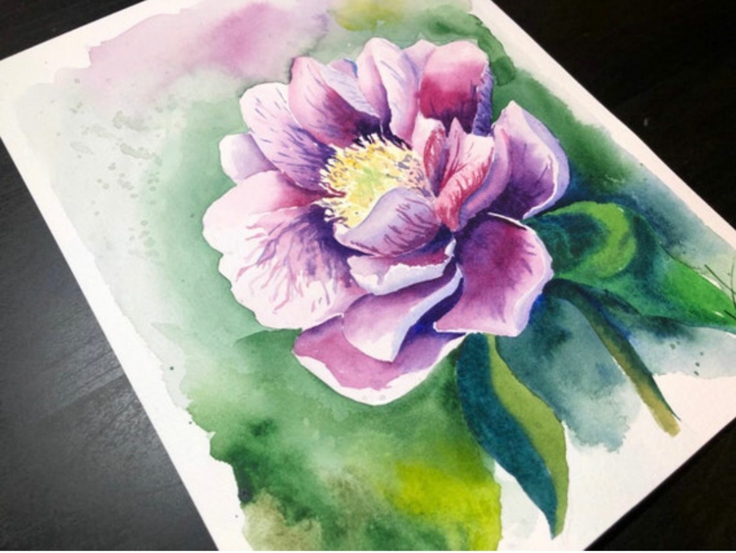 Картина Пион цветы акварелью Натюрморт розовый цветок – заказать на ...