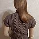 Women's knitted vest (sleeveless jumper) brown. Vests. Knit for you (Irina). My Livemaster. Фото №4