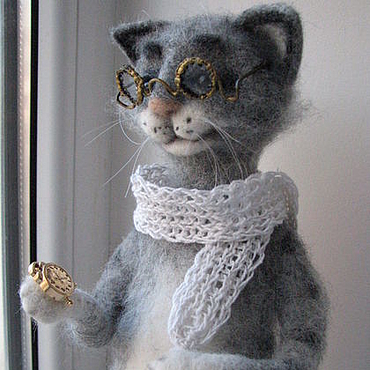 Куклы и игрушки ручной работы. Ярмарка Мастеров - ручная работа Кот из шерсти. Хранитель времени). Handmade.