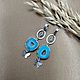 Long earrings with blue geodes agate 'Butterflies', Earrings, Voronezh,  Фото №1