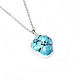 Blue pendant with quartz 'Winter lake' pendant with blue stone, Pendants, Moscow,  Фото №1