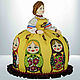 Баба на чайник кукла грелка Рост 34 см Яркая жёлтая юбка с матрёшками. Чехол на чайник. Кукла в подарок, Владимир (kukla-v-podarok). Ярмарка Мастеров.  Фото №4